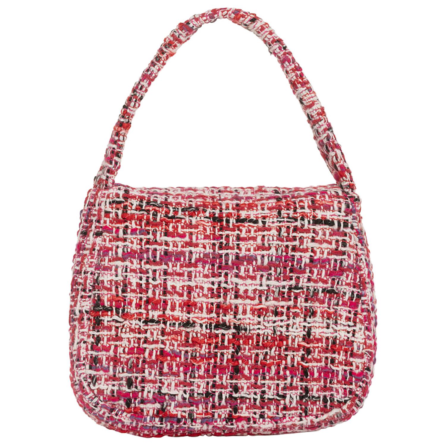 Girls Red Bow Tweed Handbag, , hi-res