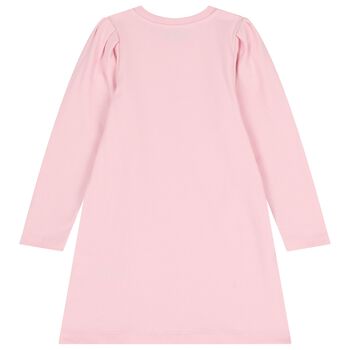 Girls Pink Teddy Bear Logo Dress