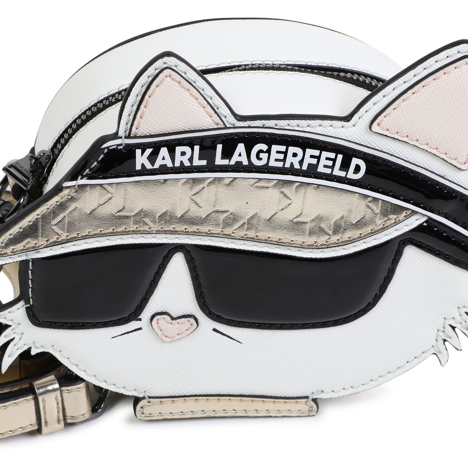 Girls White & Gold Choupette Handbag, 1, hi-res image number null