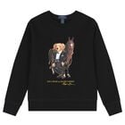 Boys Black Polo Bear Sweatshirt, 1, hi-res