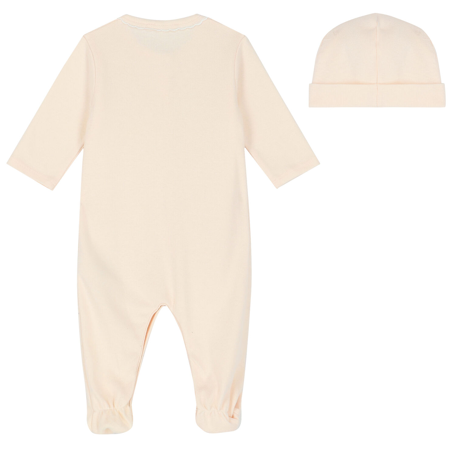 Baby Girls Pink Logo Babygrow & Hat Set, 1, hi-res