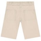 Younger Boys Beige Logo Shorts, 2, hi-res