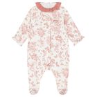 Baby Girls Pink & Ivory Toile De Jouy Babygrow, 1, hi-res
