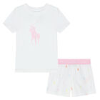 Girls White Logo Pyjamas, 1, hi-res