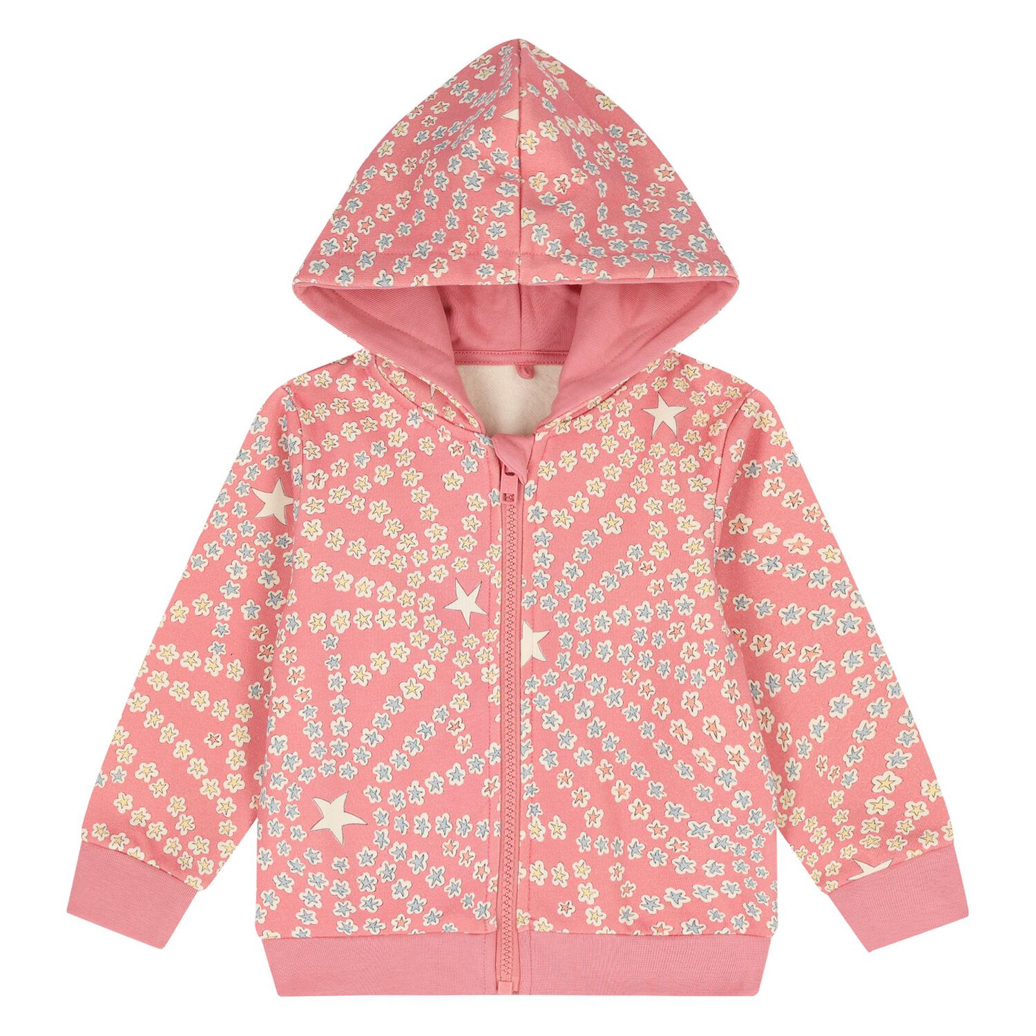 Younger Girls Pink Star Tracksuit, 1, hi-res