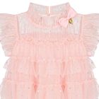 Girls Pink Embellished Tiered Tulle Dress, 2, hi-res