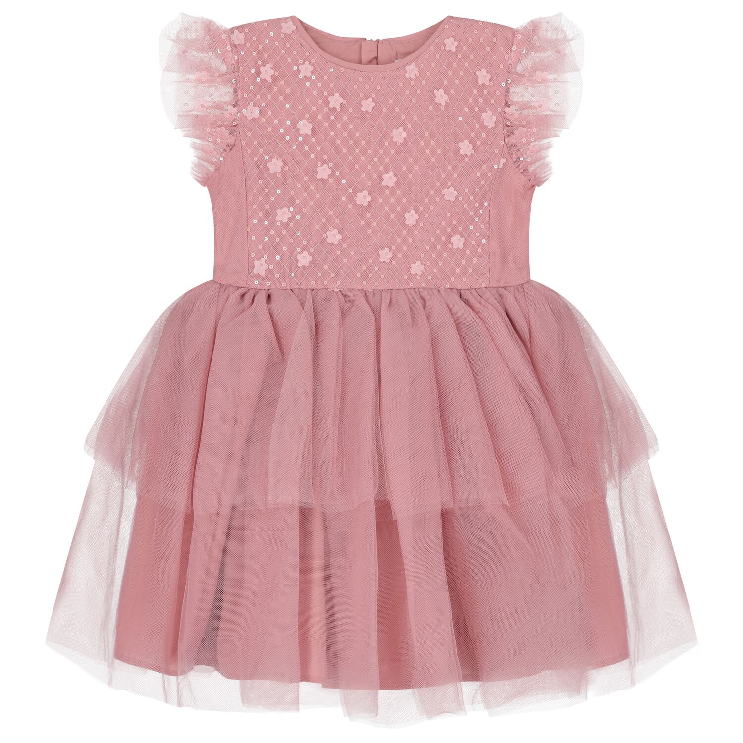 Girls Pink Tulle & Sequin Dress, 2, hi-res image number null
