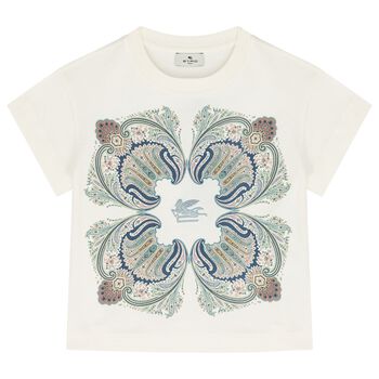 Girls Ivory Botanical Toile T-Shirt             