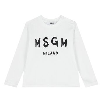 White Logo Younger Long Sleeve Top