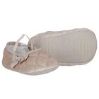 Baby Girls Beige Velvet Pre Walker Shoes, 2, hi-res