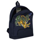 Boys Navy Blue Logo Backpack, 1, hi-res