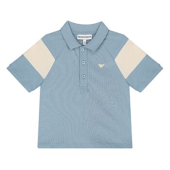 Younger Boys Blue Logo Polo Shirt