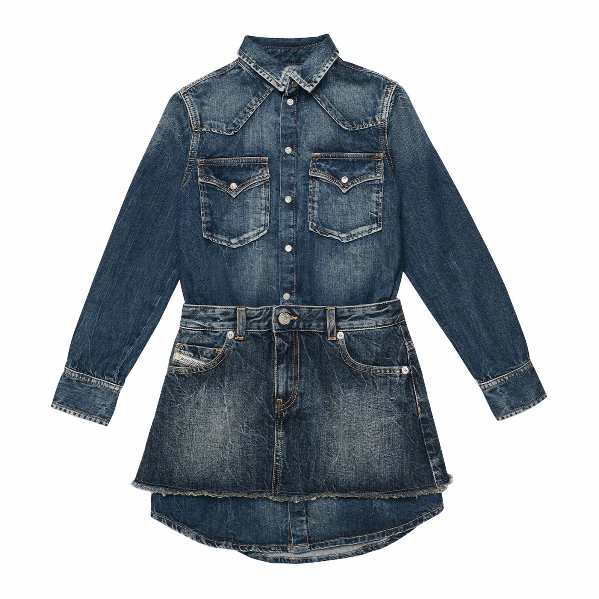 Diesel denim shirt dress cheap