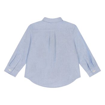 Baby Boys Blue Polo Bear Shirt