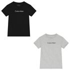 Boys Black & Grey Logo T-Shirt ( 2-Pack ), 2, hi-res
