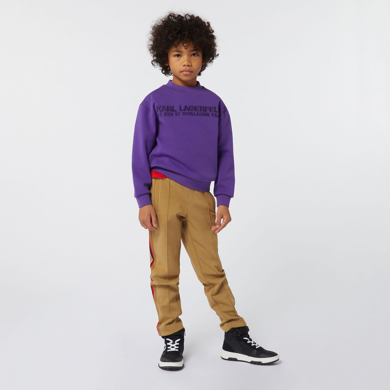 Boys Beige Logo Joggers, 1, hi-res image number null