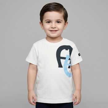 Younger Boys White Logo T-Shirt