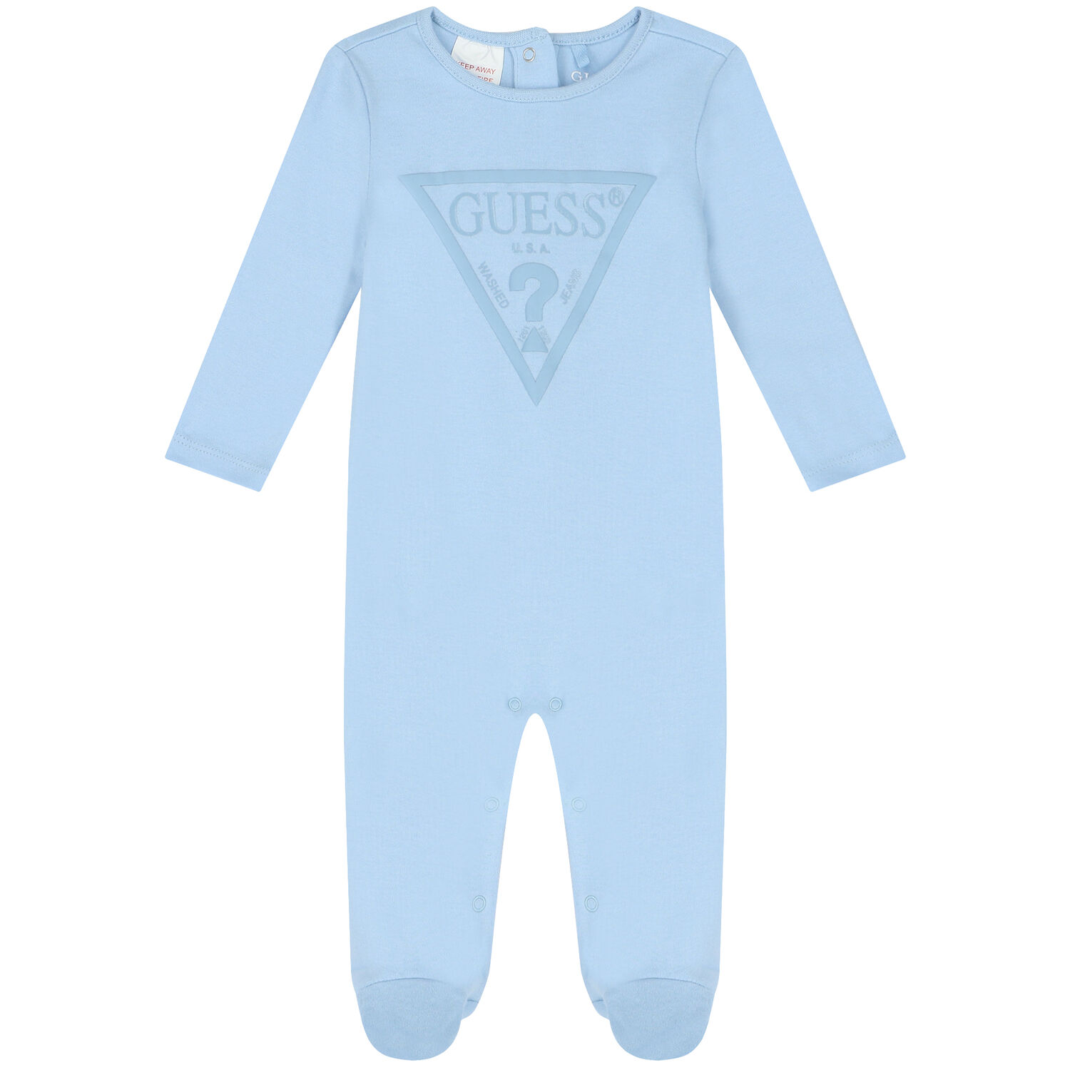 Baby Boys Blue Logo Babygrow, 1, hi-res