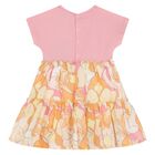 Younger Girls Pink & Orange Logo Dress, 2, hi-res