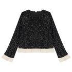 Girls Black Embellished Sequin Trouser Set, 2, hi-res