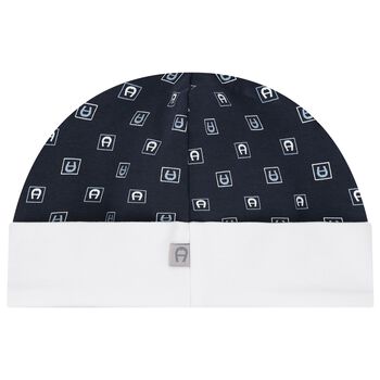 Baby Boys Navy Blue Logo Hat