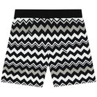 Younger Boys Black & White Zigzag Shorts, 1, hi-res
