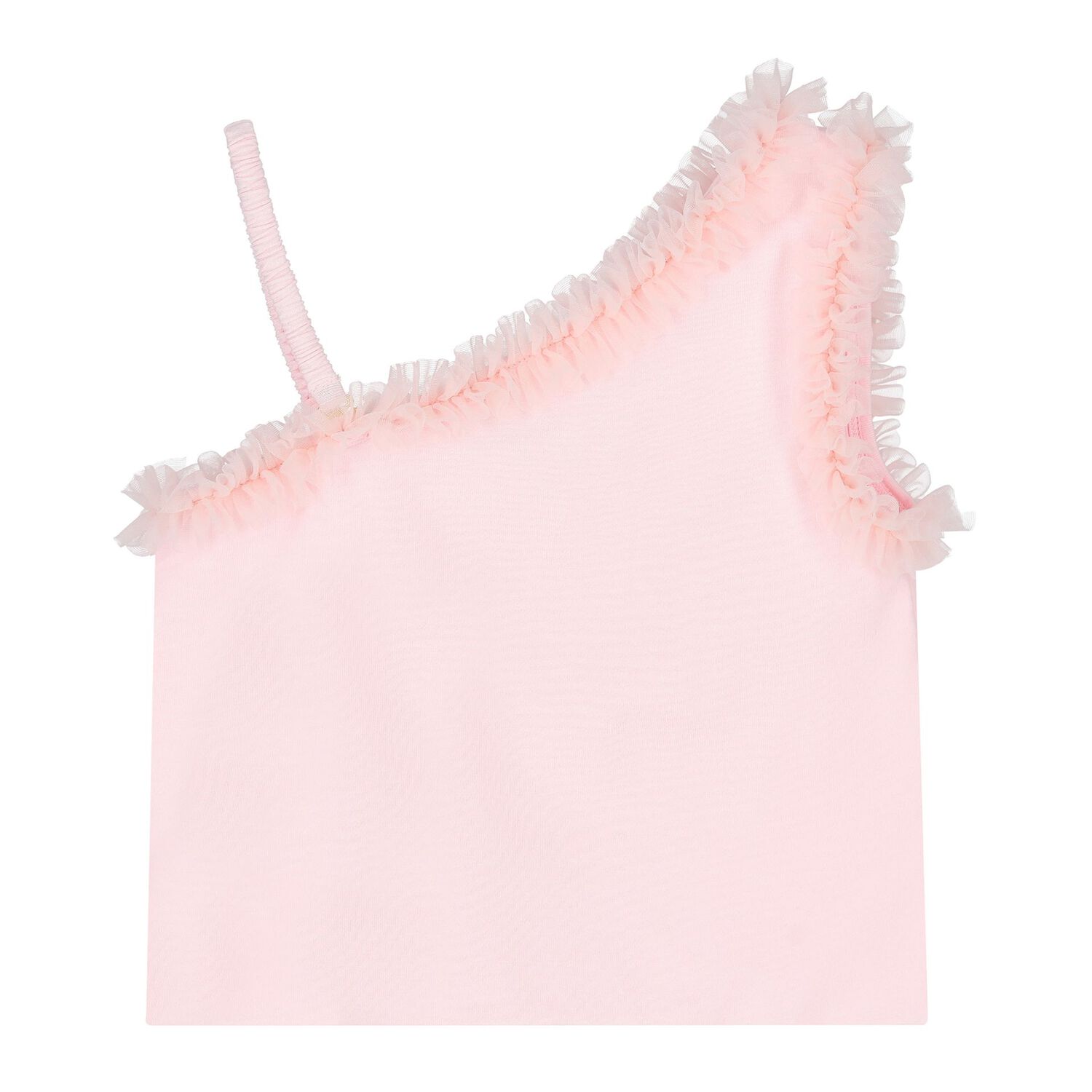 Girls Pink Ruffle Tulle Top, 1, hi-res