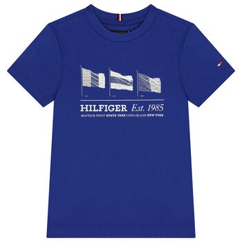 Boys Blue Logo Flag T-Shirt