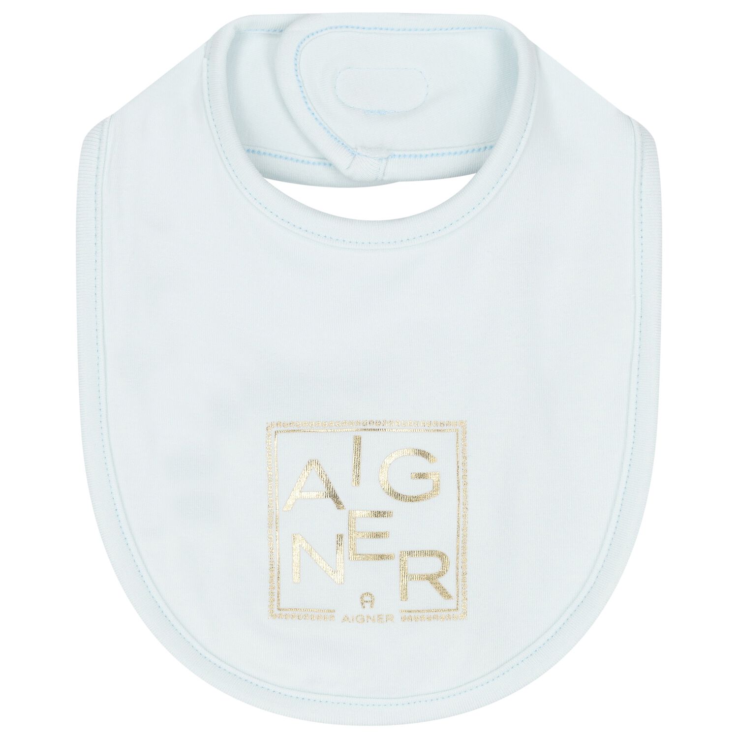 Baby Boys Blue & Gold Logo Bib, 2, hi-res