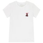 Girls White Teddy Bear T-Shirt, 1, hi-res