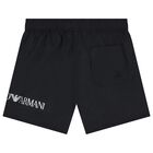 Boys Black Logo Swim Shorts, 2, hi-res