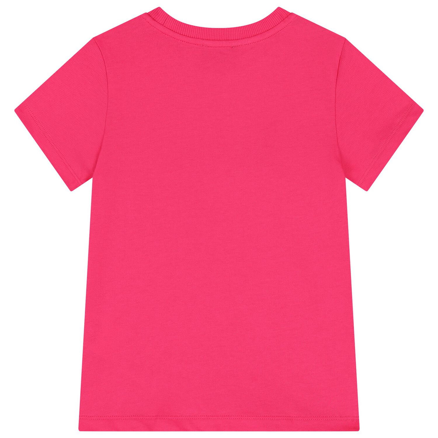 Girls Pink Teddy Bear Logo T-Shirt, 5, hi-res
