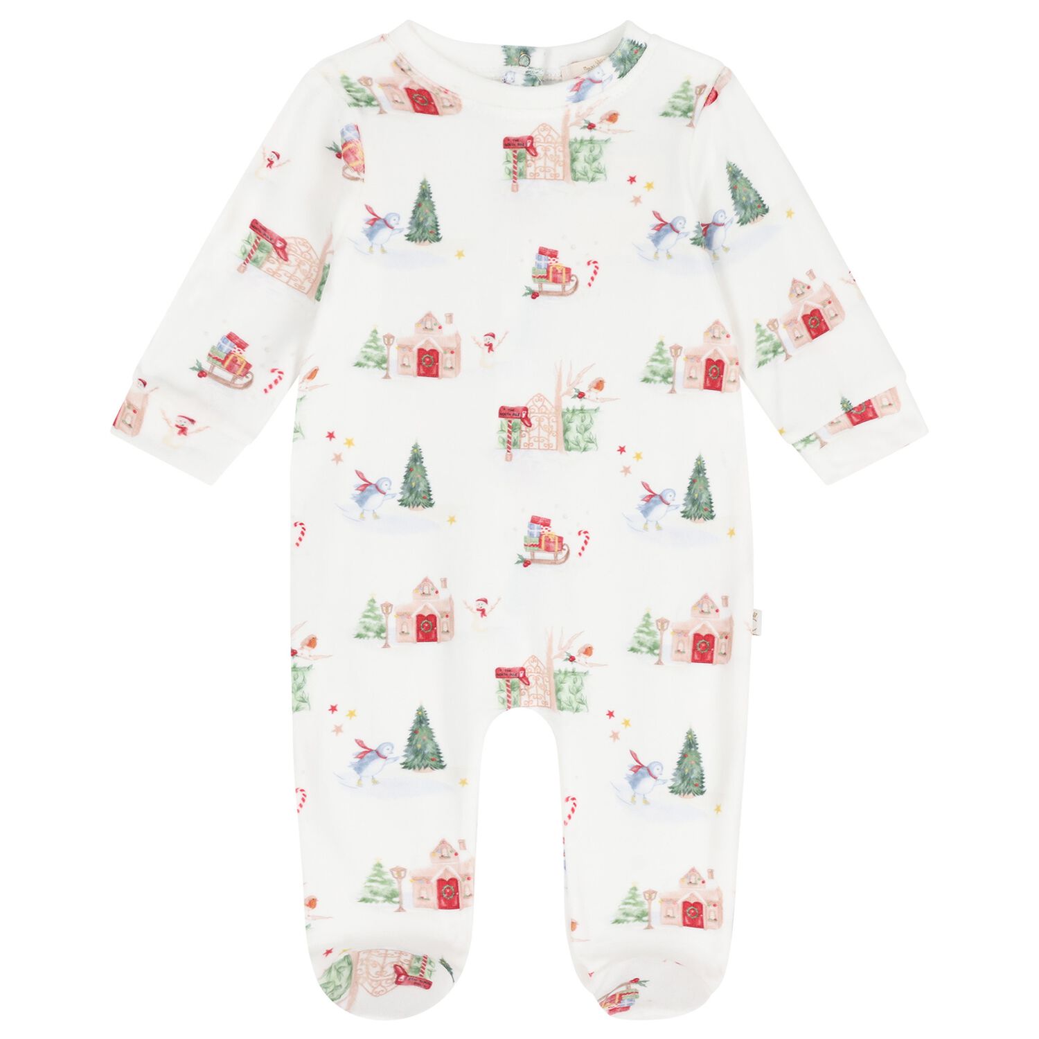 Baby Boys Ivory Christmas Babygrow, 1, hi-res