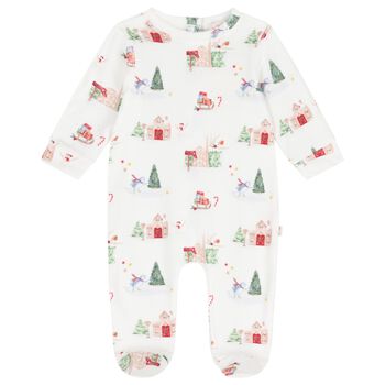 Baby Boys Ivory Christmas Babygrow