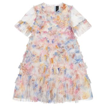Girls Multi-coloured Ruffe Tulle Dress