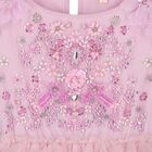 Girls Pink & Lilac Floral Embellished Tulle Dress, 1, hi-res