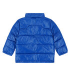 Boys Blue Hooded Puffer Jacket, 1, hi-res