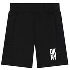 Boys Black Logo Shorts, 1, hi-res