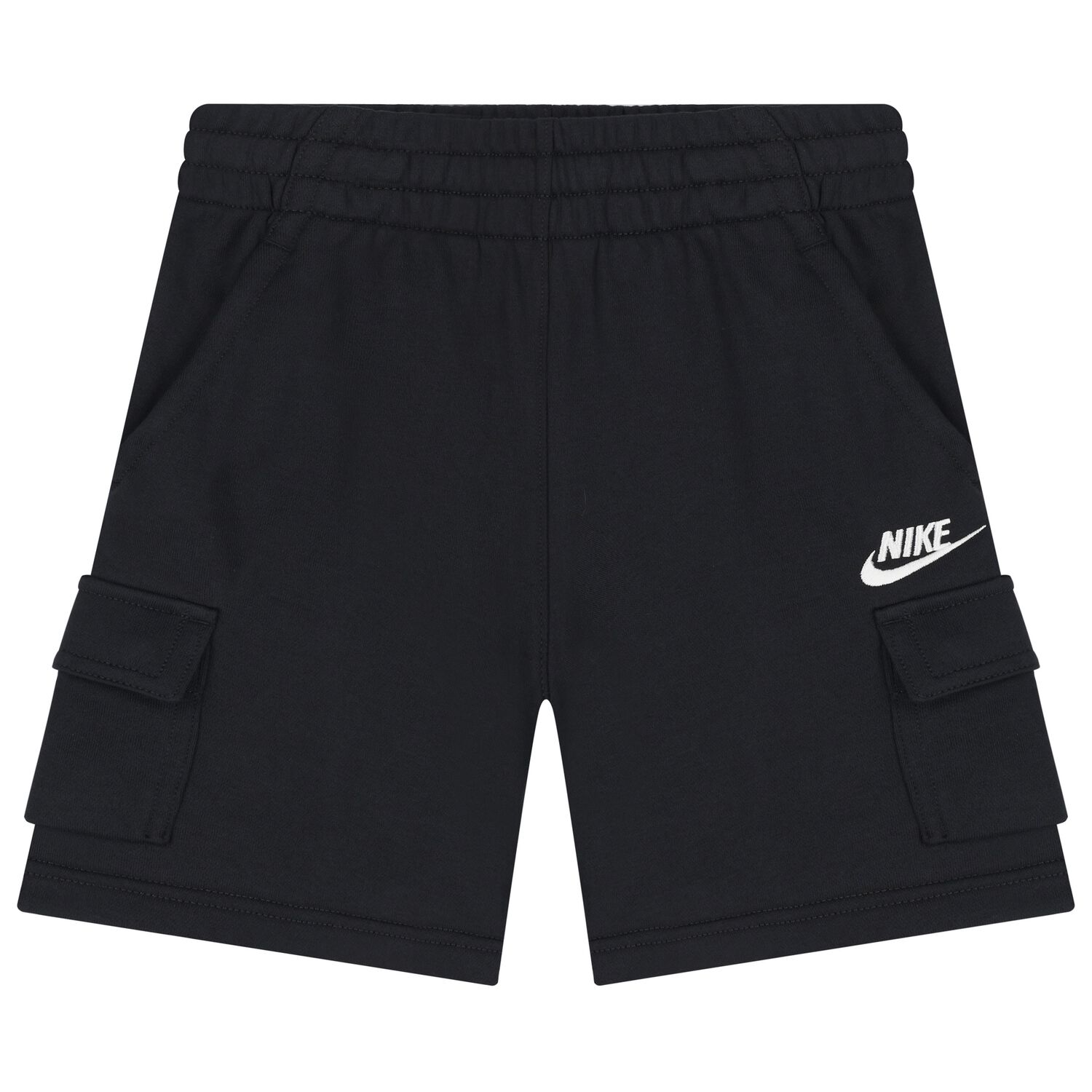 Boys Black Logo Shorts, 1, hi-res