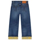 Girls Blue Denim Jeans, 1, hi-res