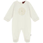 Ivory & Gold Logo Babygrow, 1, hi-res