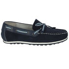 Boys Blue Suede Deck Shoes, 1, hi-res