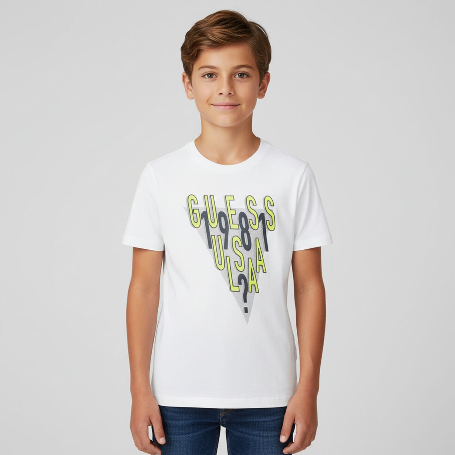 Boys White Logo T-Shirt, 2, hi-res image number null