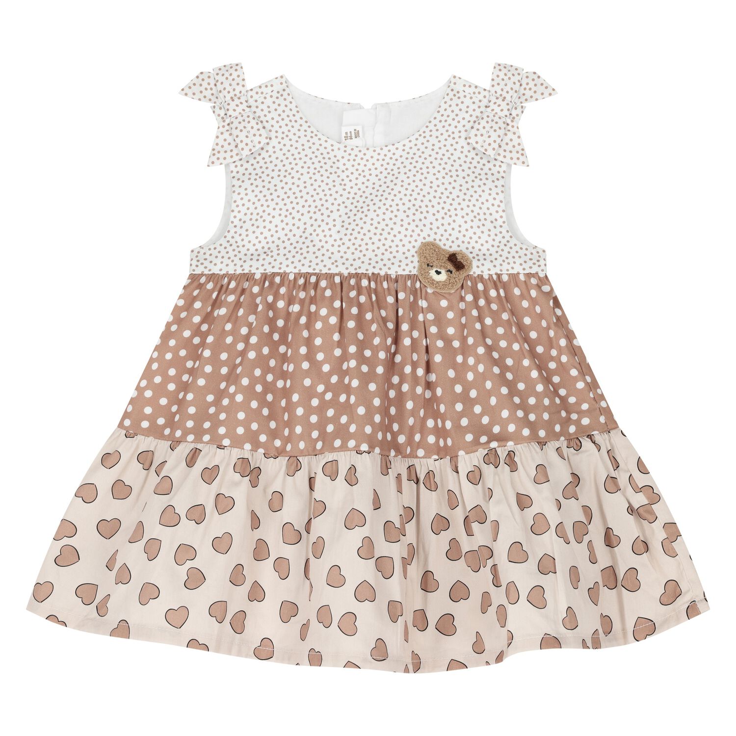 Baby Girls Beige & Ivory Dress, 2, hi-res