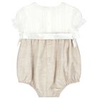 Baby Girls Ivory & Beige Romper, 1, hi-res