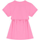 Girls Pink Logo Dress, 1, hi-res