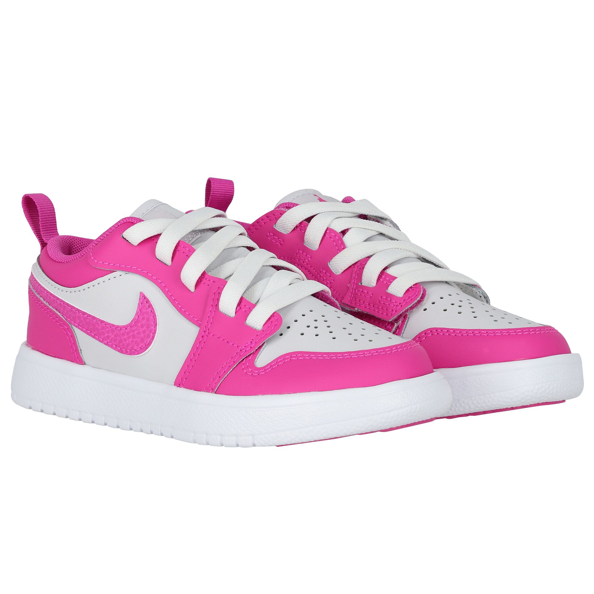 Nike Kids Girls White Pink Air Jordan 1 Low Alt Trainers Junior Couture UK