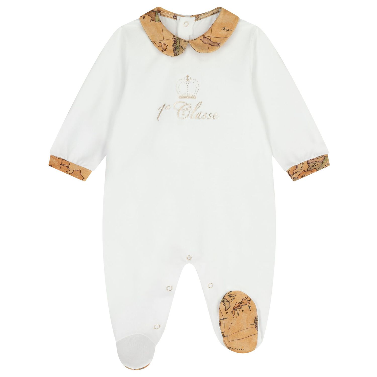 White & Beige Geo Map Babygrow Gift Set, 1, hi-res