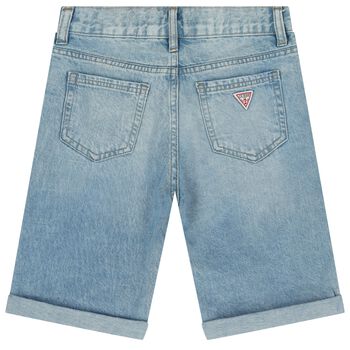 Boys Blue Denim Logo Shorts 