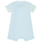 Baby Boys Blue & White Polo Romper, 1, hi-res